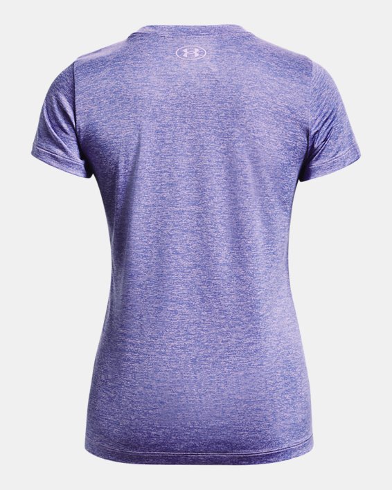 Women's UA Tech™ Twist Big Logo Gel Short Sleeve in Purple image number 5